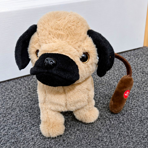 Plush pug dog soft - pug, walking